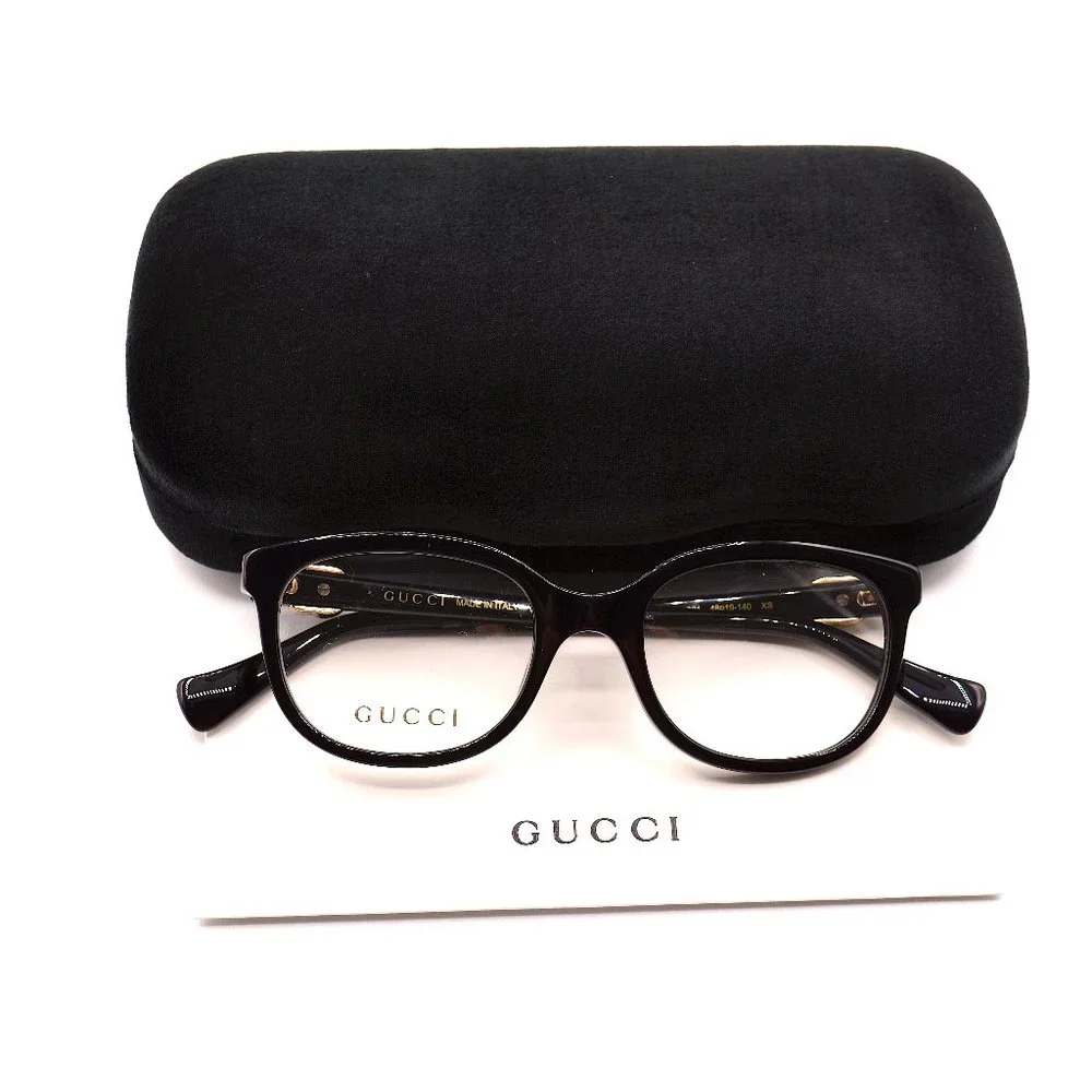 NEW GUCCI GG1075O 001 BLACK AUTHENTIC EYEGLASSES FRAME RX 48-19 - Picture 10 of 12